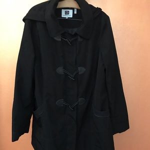 Black Rain Coat, 1X, EUC